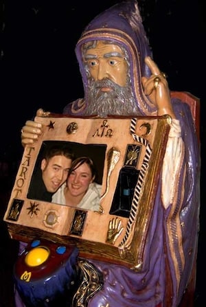 Couples receiving relationship insights from Merlin readings